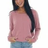 Trend Notes Dusty Rose Drop Shoulder Super Soft Knit Top Tops
