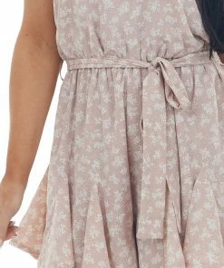 She + Sky Dusty Rose Floral Print Halter Neck Romper 13 She + Sky Dusty Rose Floral Print Halter Neck Romper