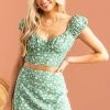 LE LIS Bottoms Dusty Jade Floral Print Woven Mini Skirt 1 LE LIS Bottoms Dusty Jade Floral Print Woven Mini Skirt