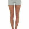 YMI Faded Sage High Rise Distressed Drawstring Shorts