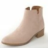 East Lion Corp. Shoes Faded Desert Sand Faux Suede Stacked Heel Booties