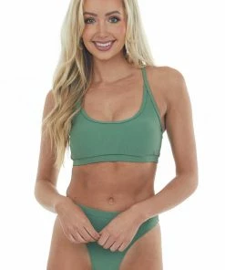 HYFVE Fern High Leg Scoop Neck Ribbed Bikini Set Accessories