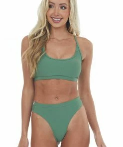 HYFVE Fern High Leg Scoop Neck Ribbed Bikini Set Accessories