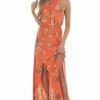 Staccato Dresses Fire Floral Print Halter Neck Maxi Dress