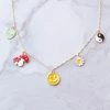 Fashion City Accessories Gold Charm Necklace With Lobster Claw Closure