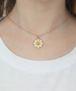 Fashion City Gold Daisy Smiley Mama And Mini Necklace Set