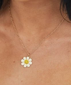 Fashion City Gold Daisy Smiley Mama And Mini Necklace Set