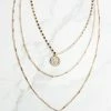 Boho Love Gold Layered Necklace With Coin Pendants