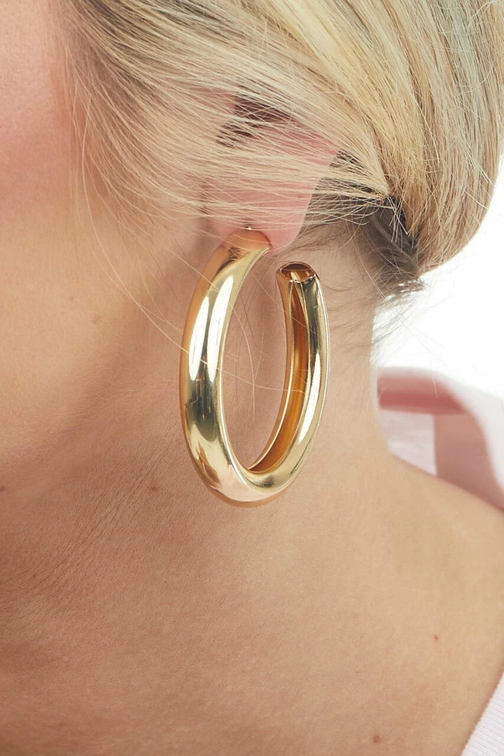 Boho Love Gold Shiny Metallic Large Hoop Earrings Accessories 4 Boho Love Gold Shiny Metallic Large Hoop Earrings Accessories