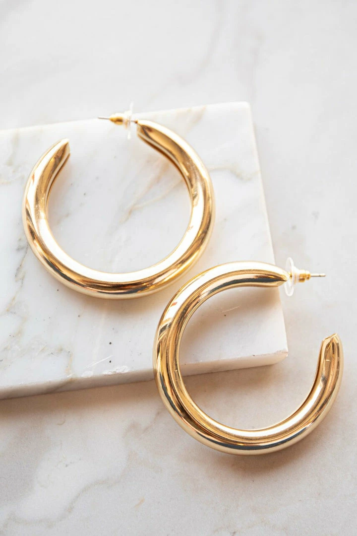 Boho Love Gold Shiny Metallic Large Hoop Earrings Accessories 3 Boho Love Gold Shiny Metallic Large Hoop Earrings Accessories