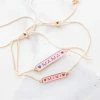 Avenue Zoe Gold And Pink Mama And Mini Tag Bolo Bracelets