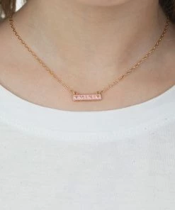Avenue Zoe Gold And Pink Mama And Mini Tag Necklace Set Accessories