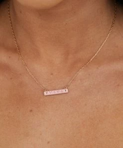 Avenue Zoe Gold And Pink Mama And Mini Tag Necklace Set Accessories