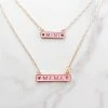 Avenue Zoe Gold And Pink Mama And Mini Tag Necklace Set Accessories