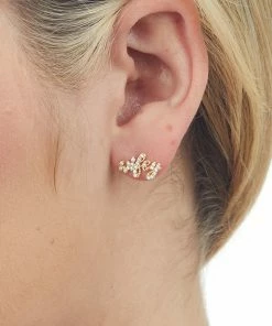Fame Accessories Gold And Rhinestone 'Wifey' Stud Earrings