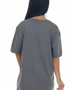 Sweet Claire Tops Graphite 'Long Live Cowboys' Graphic Tee Shirt 12 Sweet Claire Tops Graphite 'Long Live Cowboys' Graphic Tee Shirt