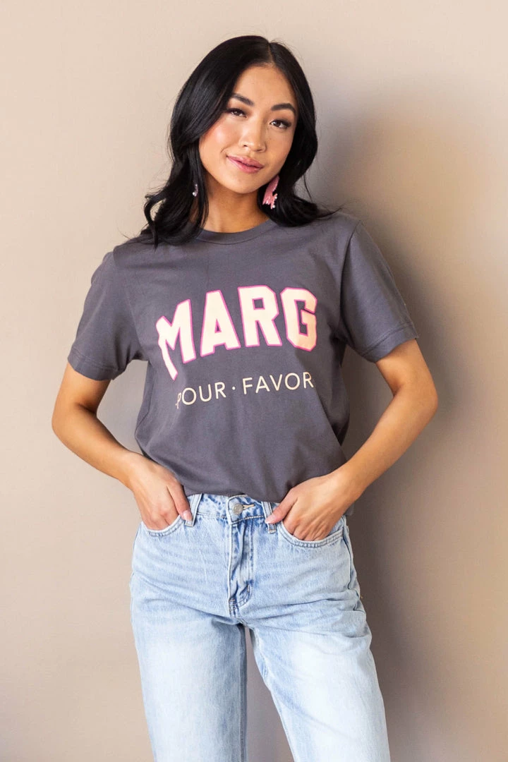 Blume+Co Tops Graphite 'Marg Pour Favor' Graphic Tee 4 Blume+Co Tops Graphite 'Marg Pour Favor' Graphic Tee