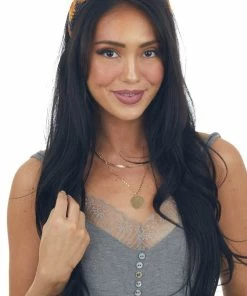 Fashion City Accessories Graphite And Rust Flower Crochet Head Band