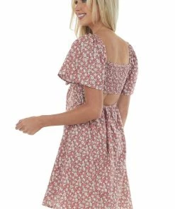 Umgee Hazy Punch Floral Front Tie Cut Out Mini Dress 11 Umgee Hazy Punch Floral Front Tie Cut Out Mini Dress