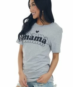 Blume+Co Heather Grey Bubble Letter 'Mama' Graphic Tee