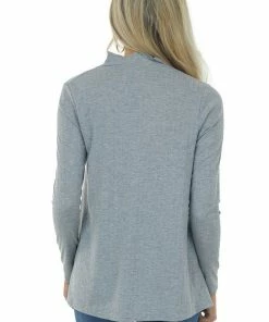 Fantastic Fawn Heather Grey Long Sleeve Knit Top With Cut Out Detail 12 Fantastic Fawn Heather Grey Long Sleeve Knit Top With Cut Out Detail