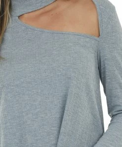 Fantastic Fawn Heather Grey Long Sleeve Knit Top With Cut Out Detail 13 Fantastic Fawn Heather Grey Long Sleeve Knit Top With Cut Out Detail