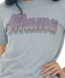 Blume+Co Heather Grey Multicolor 'Mama' Graphic Tee Tops