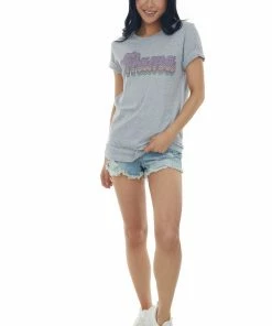 Blume+Co Heather Grey Multicolor 'Mama' Graphic Tee Tops