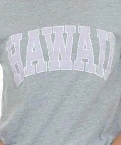 Blume+Co Heather Grey 'Hawaii' Graphic Tee Shirt