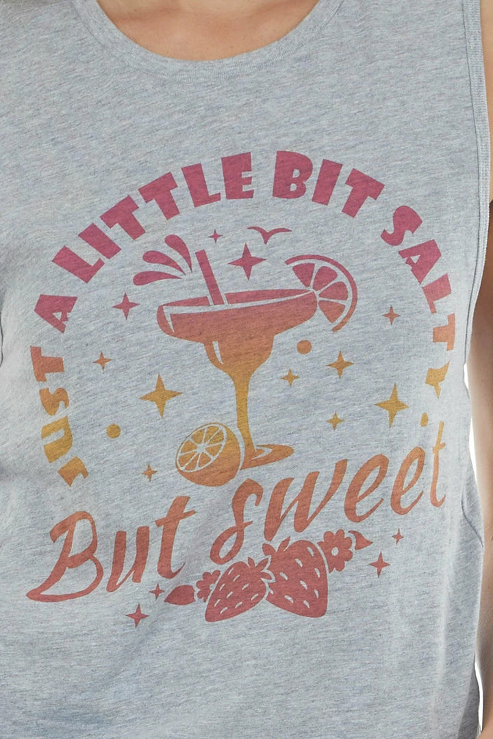 Blume+Co Heather Grey 'Just A Little Bit Salty' Tank Top Tops 8 Blume+Co Heather Grey 'Just A Little Bit Salty' Tank Top Tops