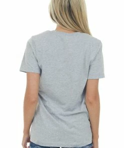 Blume+Co Heather Grey 'Texas' Graphic Tee Shirt Tops