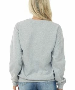Blume+Co Heather Grey And Navy 'Game Day' Sweatshirt
