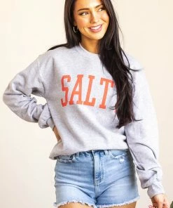 Blume+Co Heather Grey 'Salty' Graphic Sweatshirt