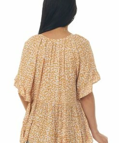 Lush Clothing Honey Spotted Ruffle Tiered Short Sleeve Top 12 Lush Clothing Honey Spotted Ruffle Tiered Short Sleeve Top