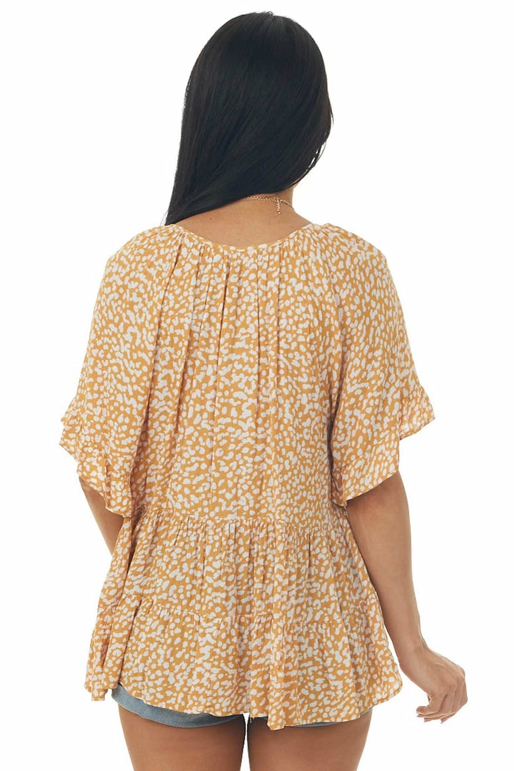 Lush Clothing Honey Spotted Ruffle Tiered Short Sleeve Top 7 Lush Clothing Honey Spotted Ruffle Tiered Short Sleeve Top