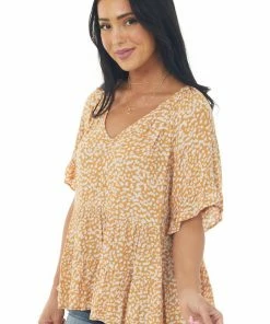 Lush Clothing Honey Spotted Ruffle Tiered Short Sleeve Top 11 Lush Clothing Honey Spotted Ruffle Tiered Short Sleeve Top