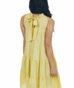 Peach Love Honeysuckle Babydoll Tiered Woven Mini Dress Dresses