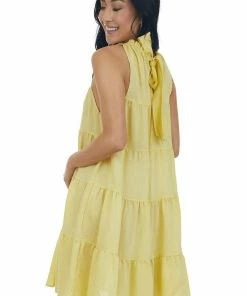 Peach Love Honeysuckle Babydoll Tiered Woven Mini Dress Dresses