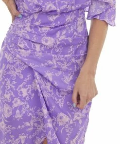 Do + Be Iris Floral One Shoulder Faux Wrap Midi Dress Dresses 13 Do + Be Iris Floral One Shoulder Faux Wrap Midi Dress Dresses