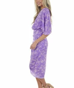 Do + Be Iris Floral One Shoulder Faux Wrap Midi Dress Dresses 11 Do + Be Iris Floral One Shoulder Faux Wrap Midi Dress Dresses