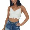 Listicle Ivory Crochet Lace Crossed Strap Bralette Accessories 2 Listicle Ivory Crochet Lace Crossed Strap Bralette Accessories
