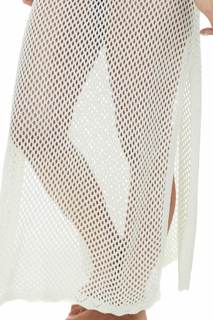 Ces Femme Dresses Ivory Crochet Maxi Dress With Deep Side Slits 8 Ces Femme Dresses Ivory Crochet Maxi Dress With Deep Side Slits