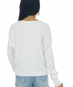 Trend Notes Tops Ivory Drop Shoulder Super Soft Knit Top