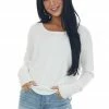 Trend Notes Tops Ivory Drop Shoulder Super Soft Knit Top