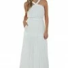 Allie Rose Dresses Ivory Elastic Halter Neck Tiered Maxi Dress 1 Allie Rose Dresses Ivory Elastic Halter Neck Tiered Maxi Dress