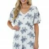 Haptics Dresses Ivory Embroidered Floral Print Short Sleeve Dress