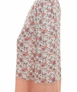 Ces Femme Ivory Floral Smocked Waist Flowy Leg Pants