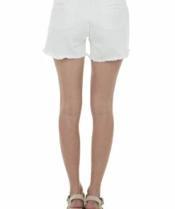 143 Story Bottoms Ivory Jean Shorts With Floral Pocket Detail 8 143 Story Bottoms Ivory Jean Shorts With Floral Pocket Detail