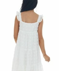 Vine & Love Ivory Swiss Dot Ruffle Strap Tiered Dress 16 Vine & Love Ivory Swiss Dot Ruffle Strap Tiered Dress