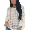 143 Story Tops Ivory Vertical Striped Boat Neck Loose Knit Top 1 143 Story Tops Ivory Vertical Striped Boat Neck Loose Knit Top
